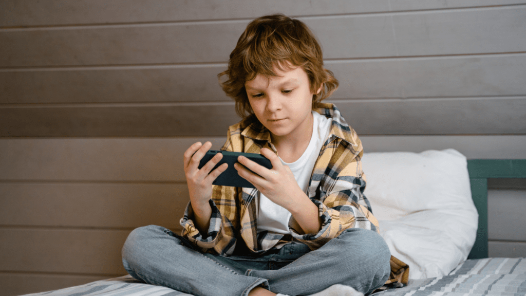 a child using a cellphone